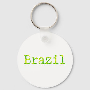 Braziliaans groen en geel lettertype sleutelhanger