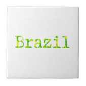 Braziliaans groen en geel lettertype tegeltje (Voorkant)