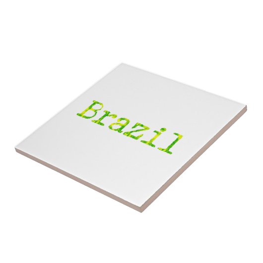 Braziliaans groen en geel lettertype tegeltje (Zijkant)