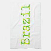 Braziliaans groen en geel lettertype theedoek (Verticaal)