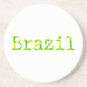 Braziliaans groen en geel lettertype zandsteen onderzetter