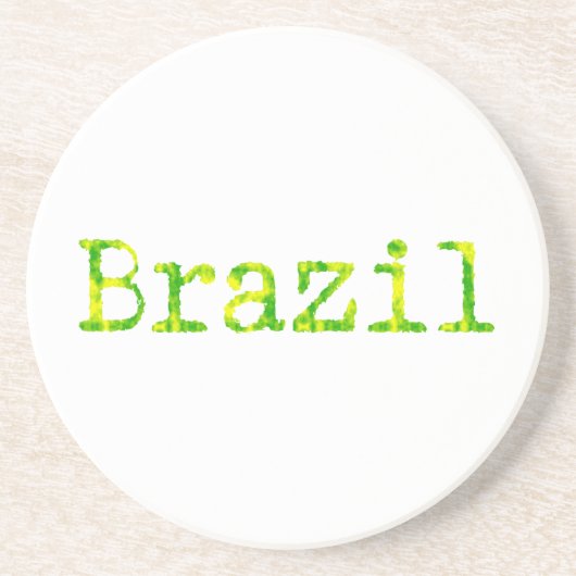 Braziliaans groen en geel lettertype zandsteen onderzetter (Voorkant)