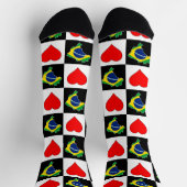 Braziliaans Heart Pattern Braziliaanse nationale v Sokken (Top)