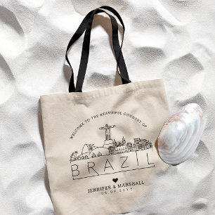Braziliaans huwelijk Stijlvolle Skyline Canvas t Tote Bag
