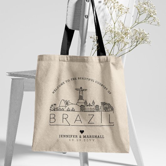 Braziliaans huwelijk | Stijlvolle Skyline Canvas t Tote Bag