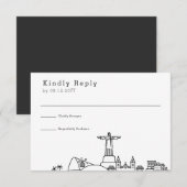 Braziliaans huwelijk | Stijlvolle Skyline RSVP (Voorkant / Achterkant)