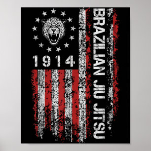 Braziliaans Jiu Jitsu 1914 BJJ Jaguar Hoofd Amerik Poster