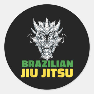 Braziliaans Jiu Jitsu Grappling - MMA BJJ Draak Ronde Sticker