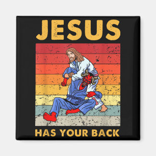 Braziliaans Jiu Jitsu Jezus Staat Achter Je BJJ MM Magneet
