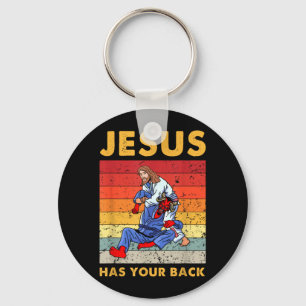 Braziliaans Jiu Jitsu Jezus Staat Achter Je BJJ MM Sleutelhanger