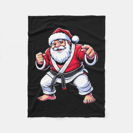 Braziliaans Jiu Jitsu Kerstman - Jiu Jitsu Fleece Deken (Voorkant)