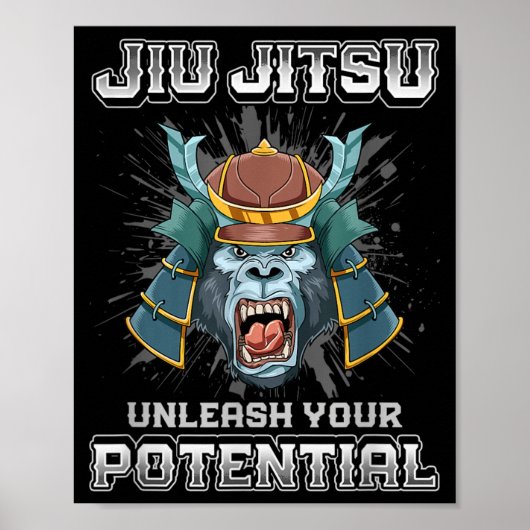 Braziliaans Jiu Jitsu MMA en Grappling BJJ Samurai Poster (Voorkant)