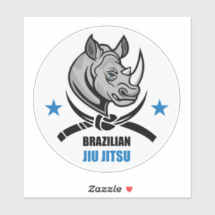 Braziliaans Jiu Jitsu Neushoorn BJJ Vechters Sticker