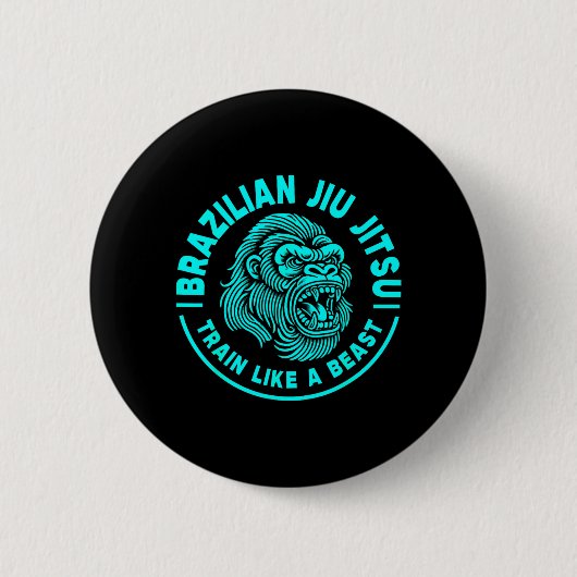 Braziliaans Jiu Jitsu Train Als Een Ronde Button 5,7 Cm (Voorkant)