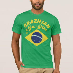 Braziliaans Jiu-Jitsu Tshirt Brazil Flag kanji MMA
