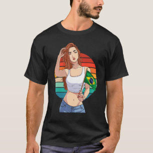 Braziliaans meisje Brazilië Pride Brasil Flag Bras T-shirt