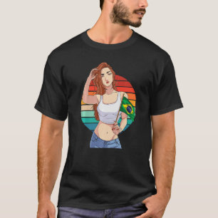 Braziliaans meisje Brazilië Pride Brasil Flag Bras T-shirt