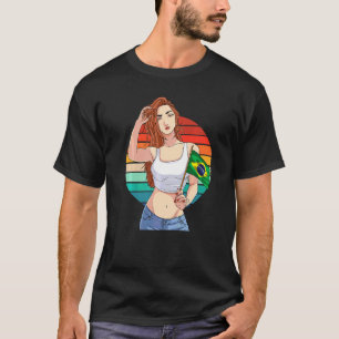 Braziliaans Meisje Brazilië Trots Brasil Vlag Bras T-shirt