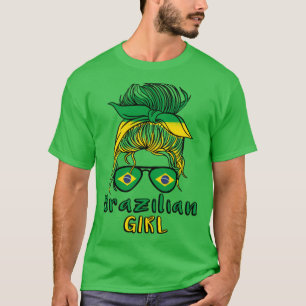 Braziliaans Meisje football WK WK Brazilië vlag Br T-shirt