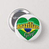 Braziliaans meisje ronde button 5,7 cm (Voorkant /achterkant)