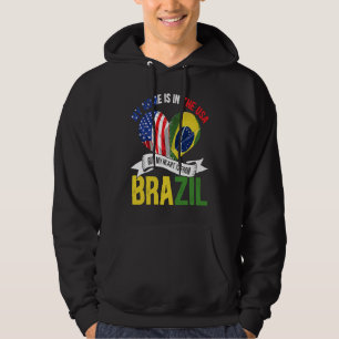 Braziliaans Mijn thuis is in de VS, maar mijn hart Hoodie