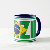 Braziliaans nationaal vlagpatriottisch koffie mok (Voorkant rechts)