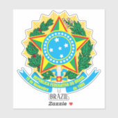 Braziliaans nationaal wapenschild sticker (Vel)