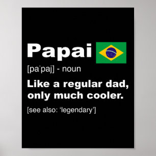 Braziliaans Papa Definitie Shirt Grappige Vaderdag Poster