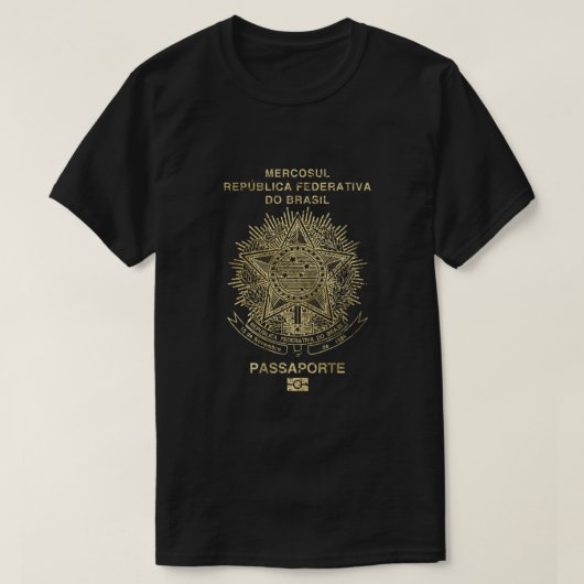 Braziliaans paspoort -  Gold T-Shirt (Design voorkant)