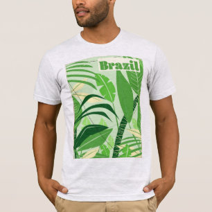 Braziliaans regenwoud vintage vakantieprint t-shirt