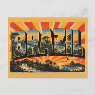 Braziliaans Regenwoud Watervallen Kust Kunst Briefkaart