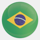 Braziliaans rond pictogram vlag ronde sticker (Voorkant)