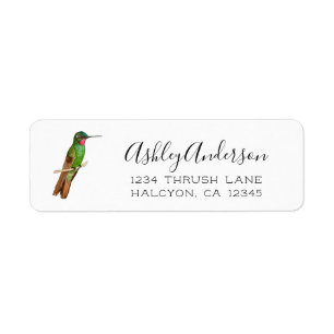 Braziliaans ruby Hummingbird Label