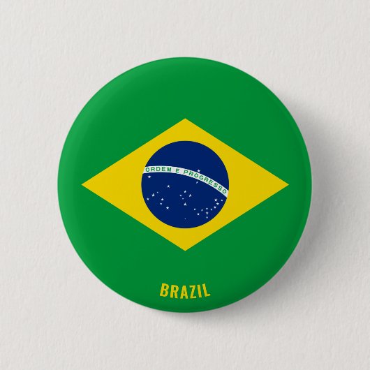 Braziliaans Vlag Cute Patriotic Ronde Button 5,7 Cm (Voorkant)