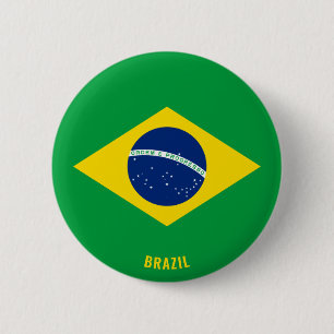 Braziliaans Vlag Cute Patriotic Ronde Button 5,7 Cm