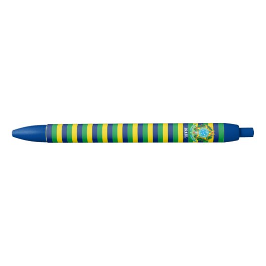 Braziliaans Vlag Cute Patriotic Zwarte Inkt Pen (Voorkant)