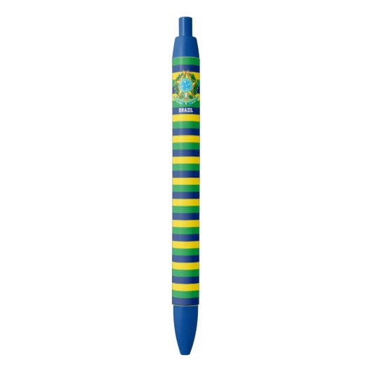 Braziliaans Vlag Cute Patriotic Zwarte Inkt Pen (Voorkant Verticaal)