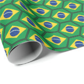 Braziliaans Vlag Honeycomb Wrapping Paper Cadeaupapier (Rol Hoek)