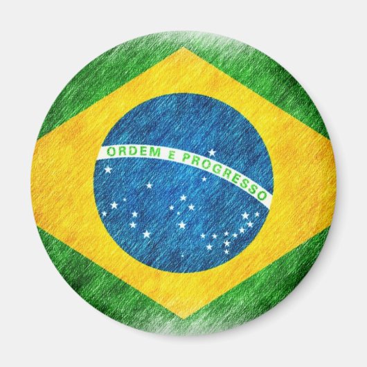 Braziliaans_Vlag_Potlood_Schilderen Magneet (Voorkant)