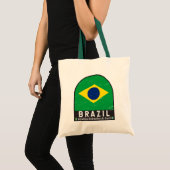 Braziliaans vlagEmbleem Verstoorde Vintage Tote Bag (Voorkant (product))