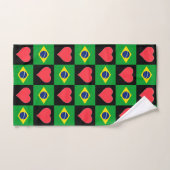 Braziliaans vlaggen- en hartpatroon handdoek (Handdoek)