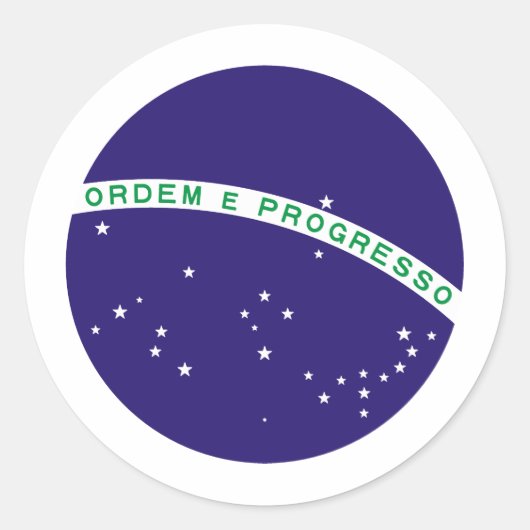 Braziliaans Vlaggencentrum Orb Ronde Sticker (Voorkant)