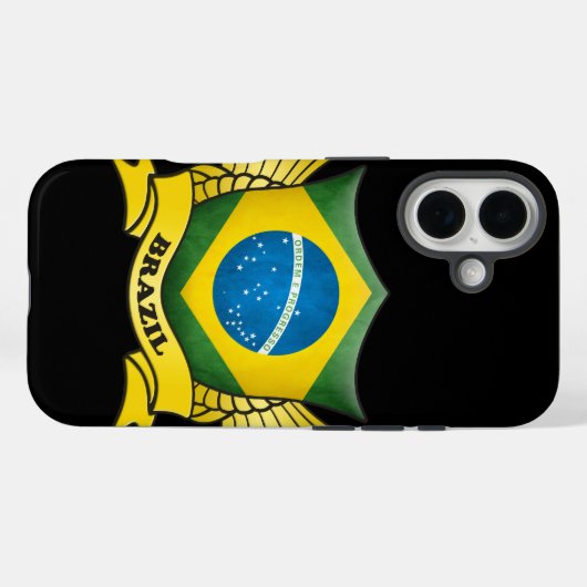 Braziliaans vlaggenembleem Case-Mate iPhone case (Achterkant (horizontaal))