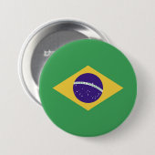 Braziliaans vlaggenembleem ronde button 7,6 cm (Voorkant /achterkant)