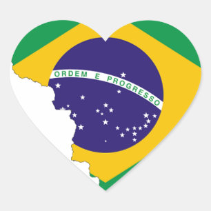 Braziliaans vlaggenkaartsymbool Braziliaans land Hart Sticker
