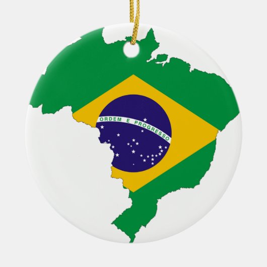 Braziliaans vlaggenkaartsymbool Braziliaans land Keramisch Ornament (Voorkant)
