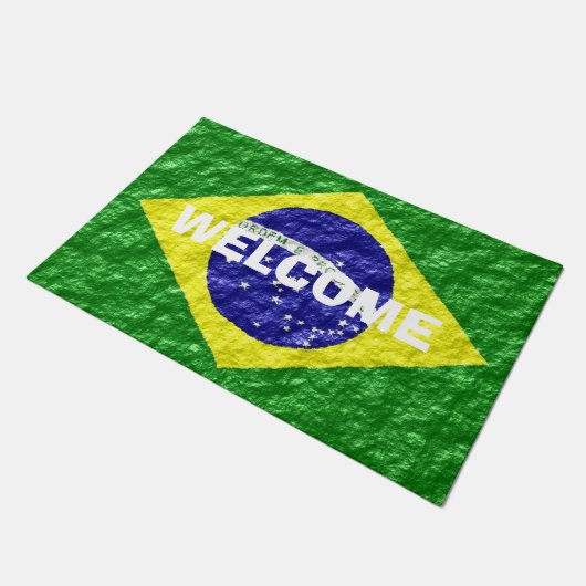 Braziliaans vlaggenontwerp deurmat (Schuin)