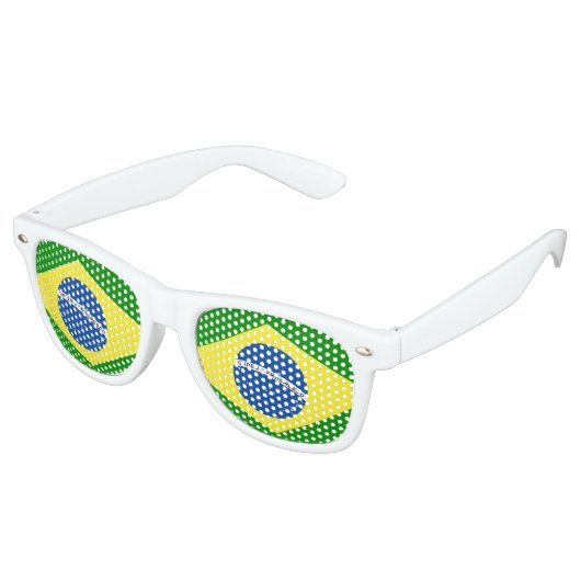 Braziliaans vlaggenontwerp retro zonnebril (Gekanteld)