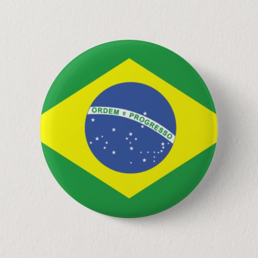 Braziliaans vlaggenontwerp ronde button 5,7 cm (Voorkant)