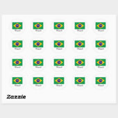 Braziliaans vlaggenontwerp ronde sticker (Vel)